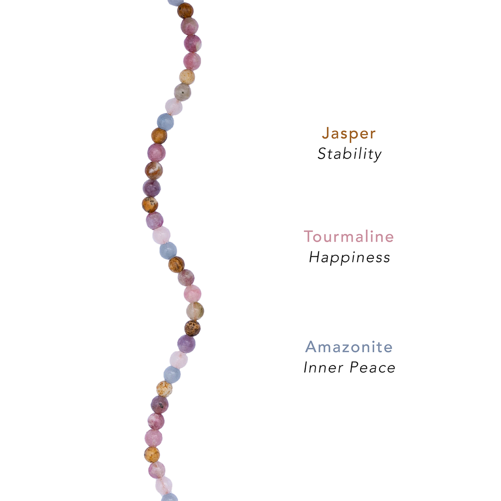 Lotus and Luna: Peace + Happiness 4 mm Healing Necklace