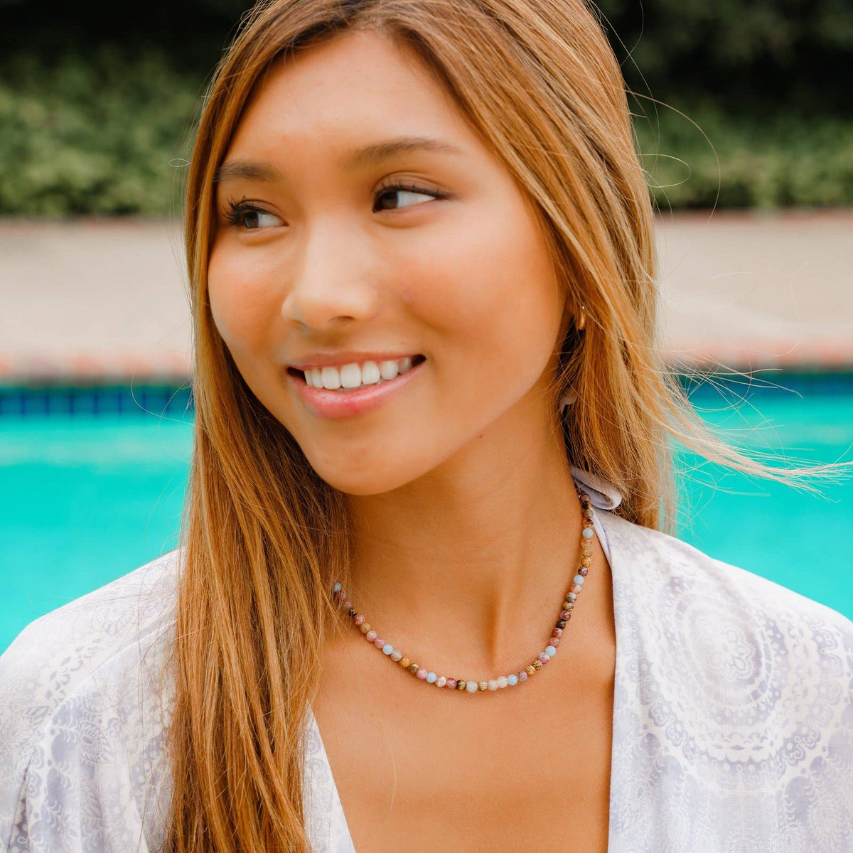 Lotus and Luna: Peace + Happiness 4 mm Healing Necklace