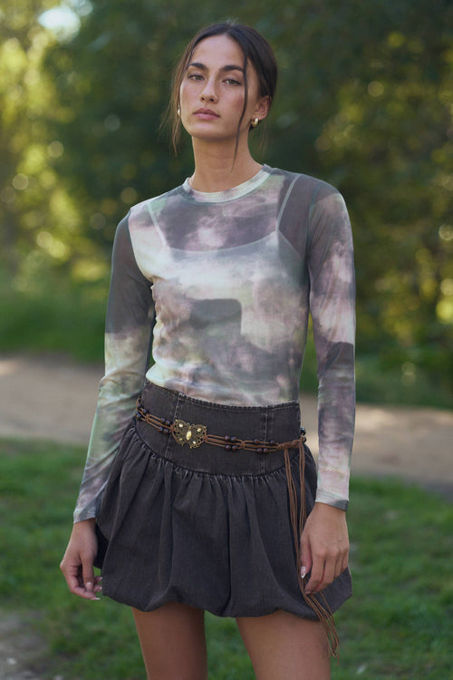 Davi & Dani: Mesh Long-Sleeve Layering Top