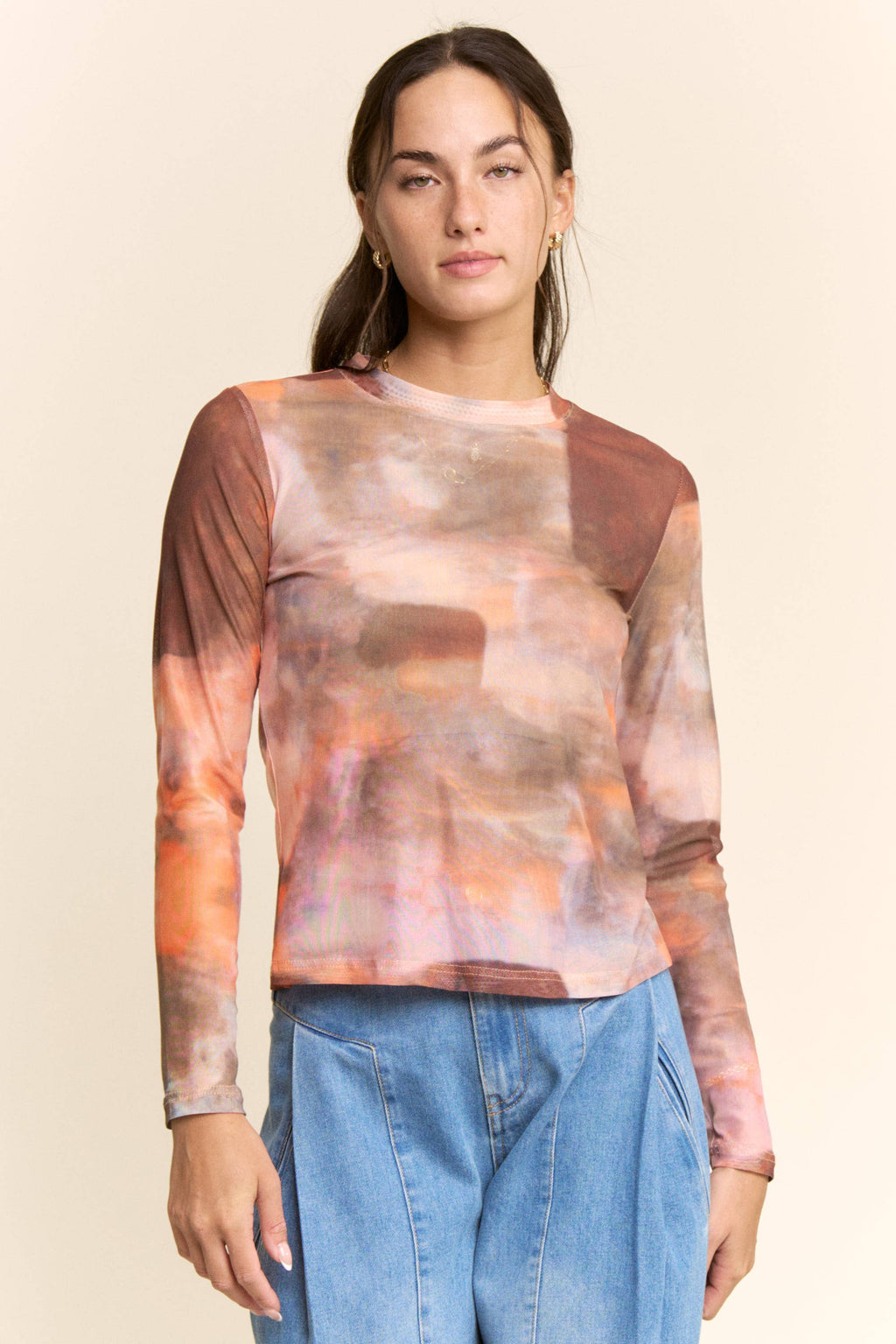 Davi & Dani: Mesh Long-Sleeve Layering Top
