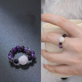 Josslyn: Earthy Natural Stone Beaded Rings