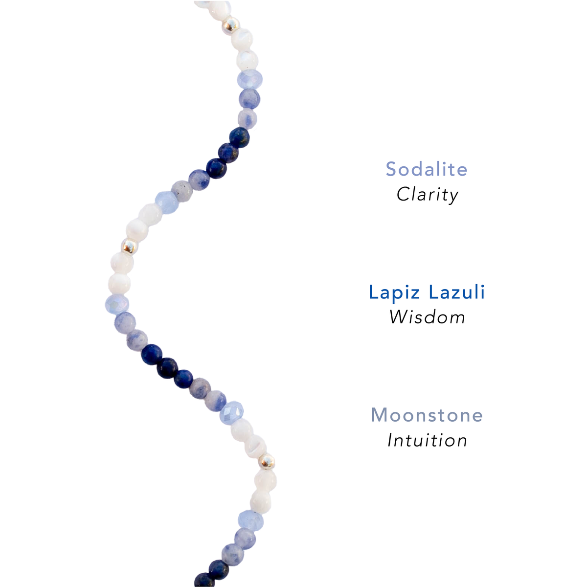Lotus and Luna: Intuition & Wisdom 2mm Layered Healing Bracelet in Silver