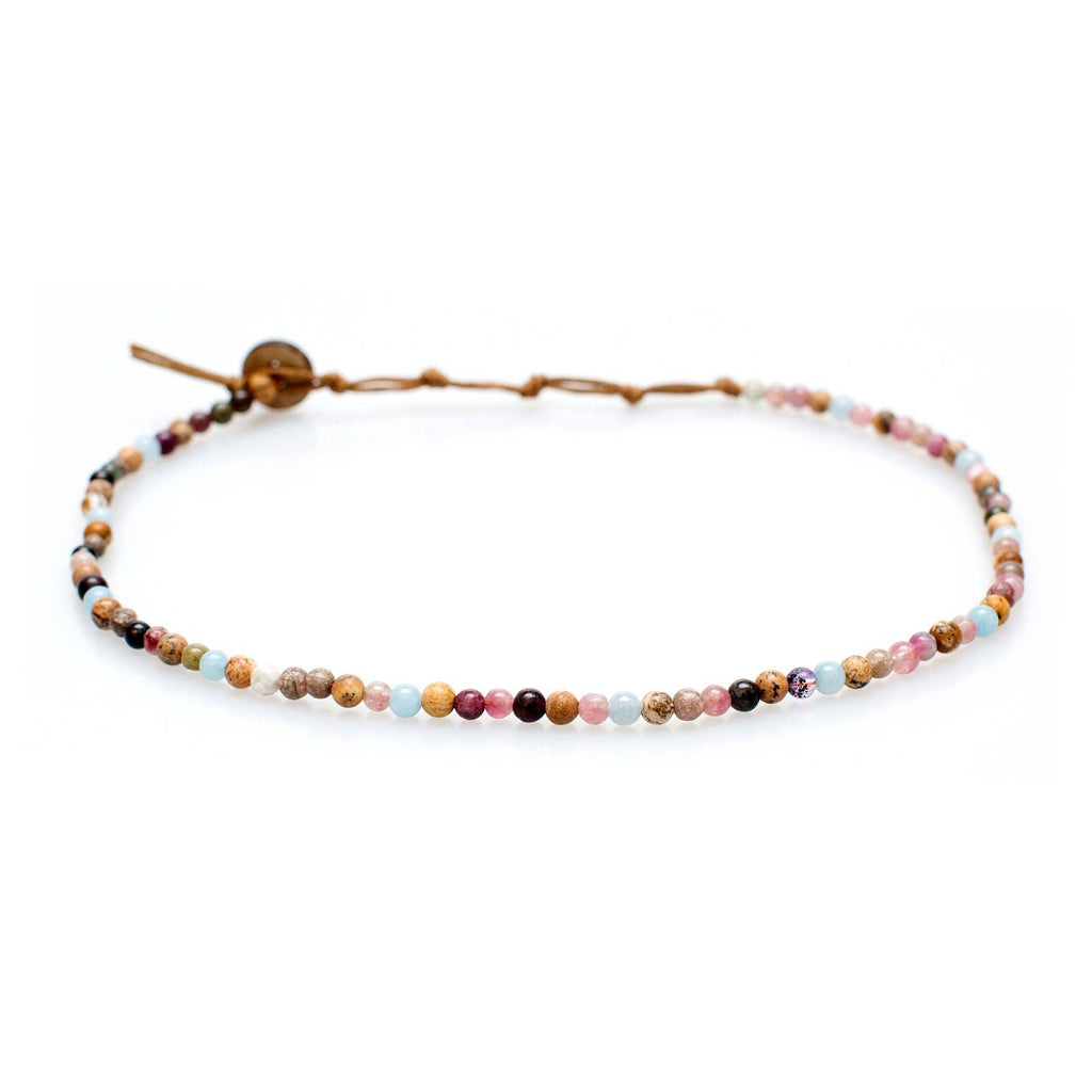 Lotus and Luna: Peace + Happiness 4 mm Healing Necklace