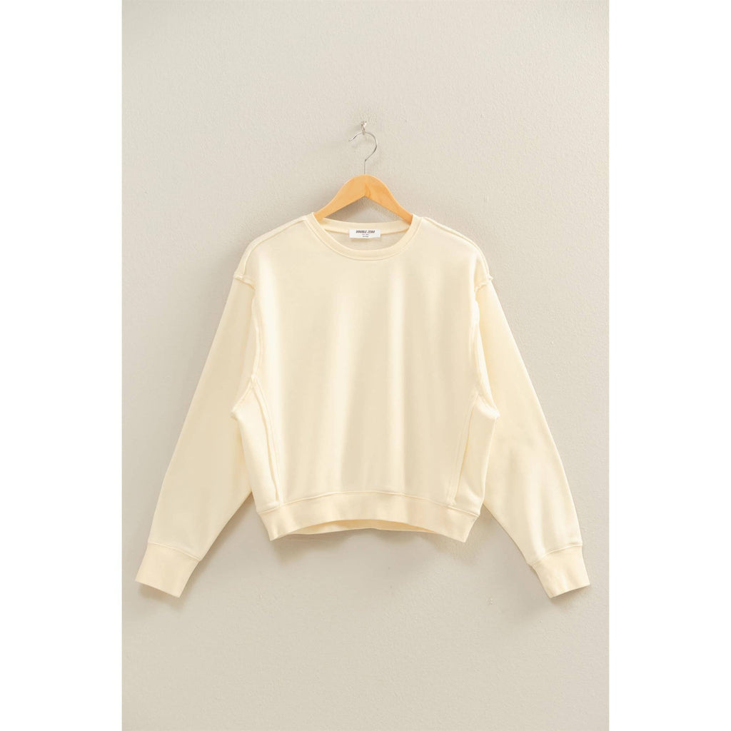 Double Zero: Raw Edge Detail Burnout Sweatshirt