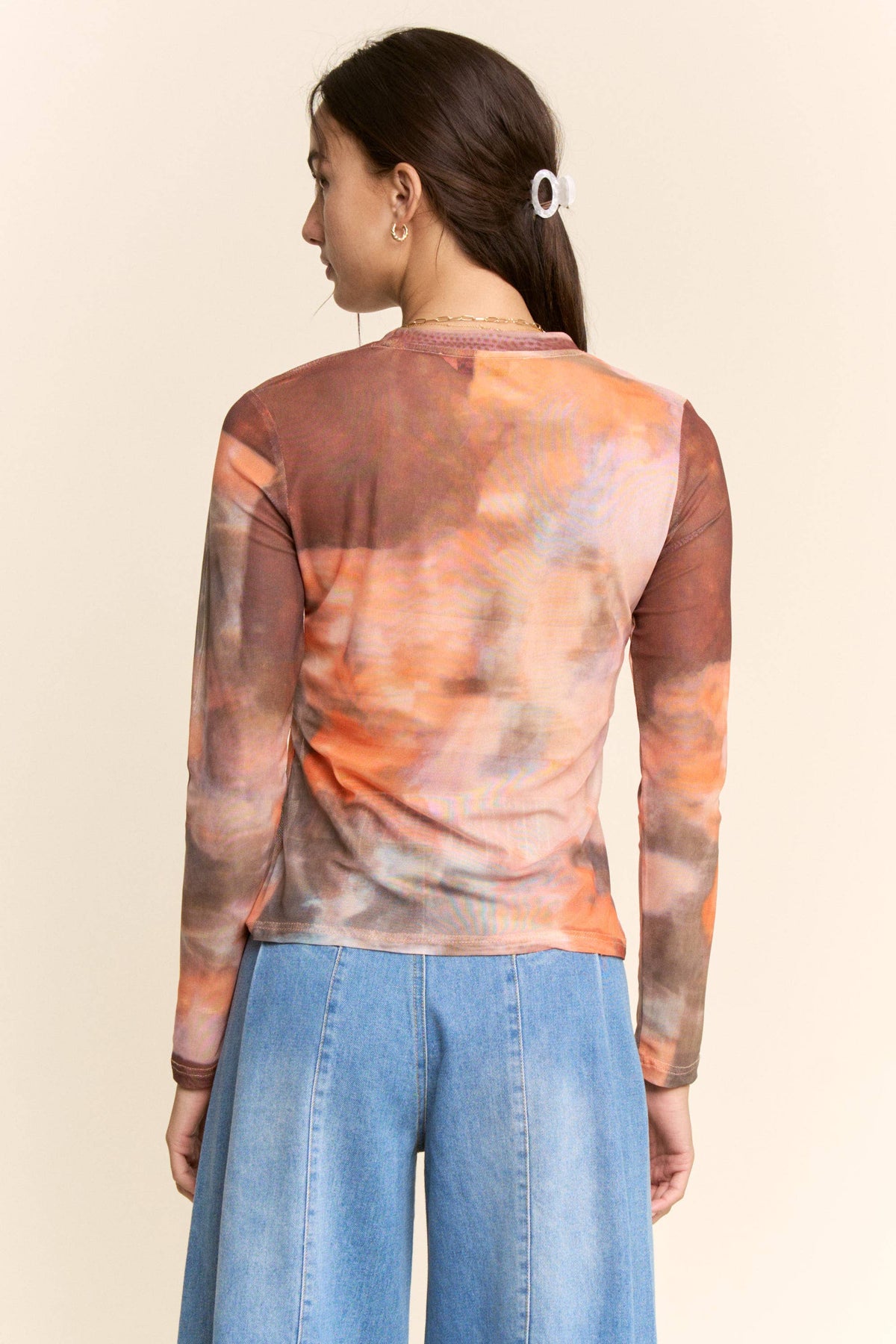 Davi & Dani: Mesh Long-Sleeve Layering Top
