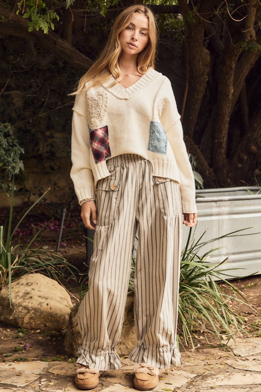 Oddi: Patchwork Knit Sweater