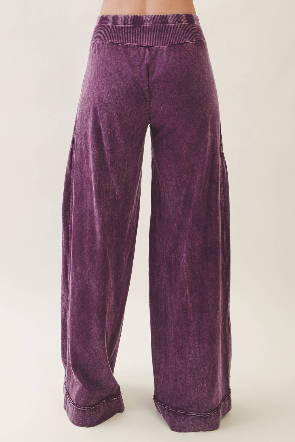 J.Her: Mineral Washed Boho waist band wideleg cropped pants