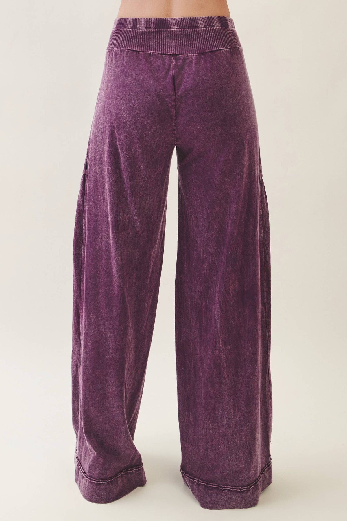 J.Her: Mineral Washed Boho waist band wideleg cropped pants