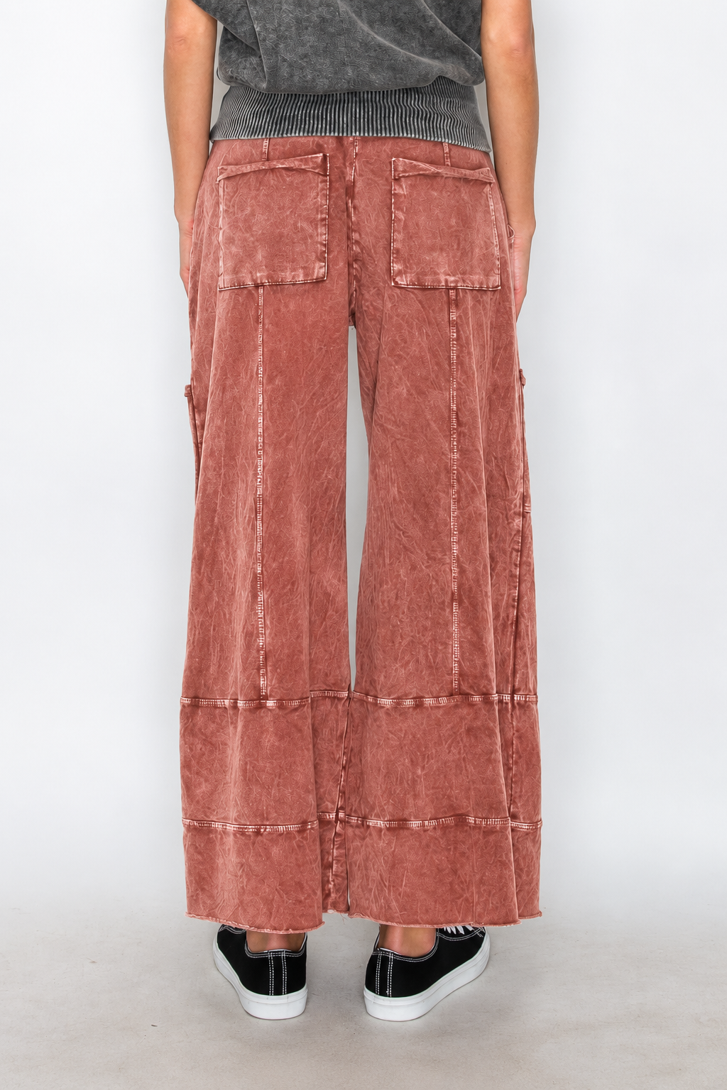 J.Her: BEST Mineral Wash Wide leg Cropped pants