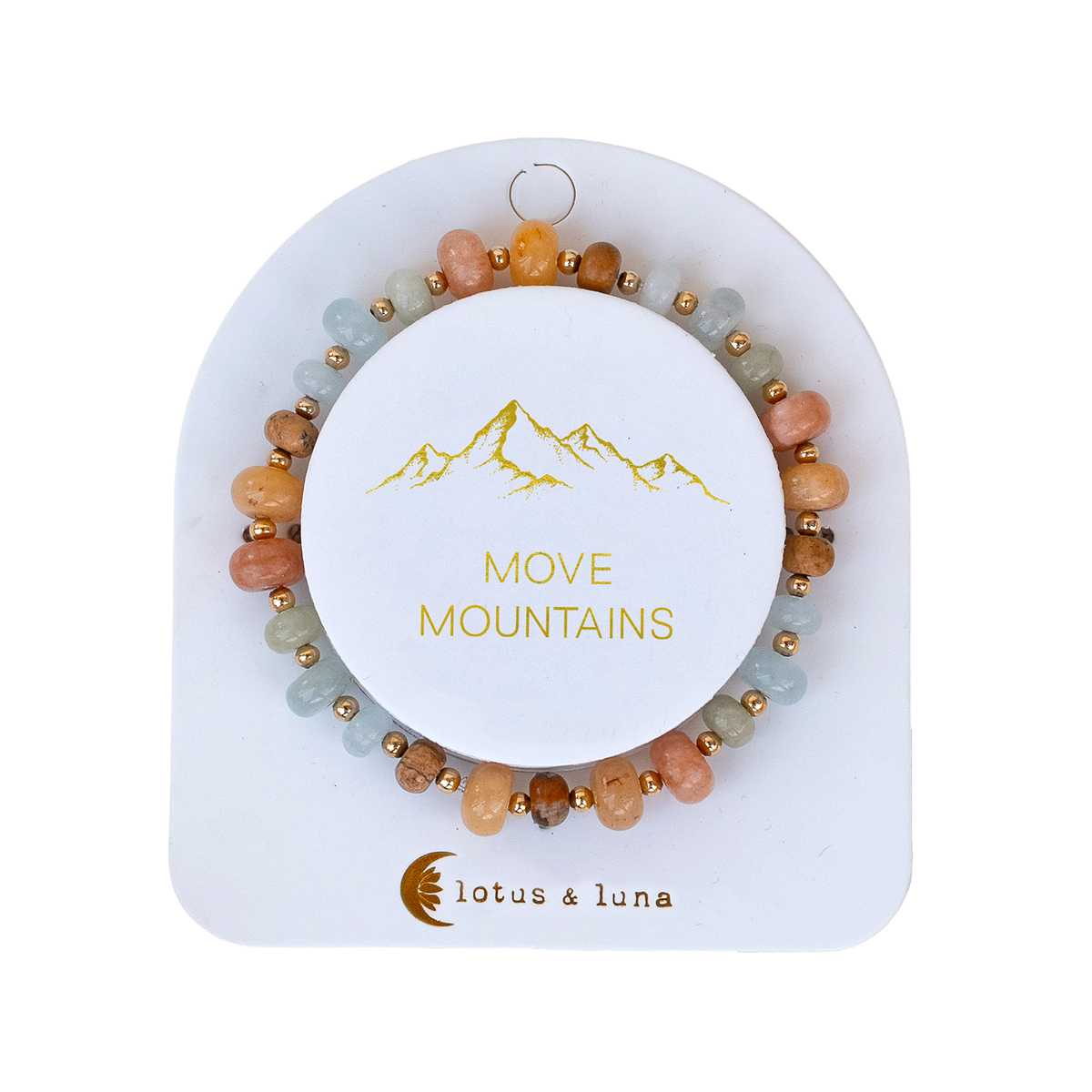 Lotus and Luna Move Mountains bracelet with multicolored semi-precious stones and gold-tone accents